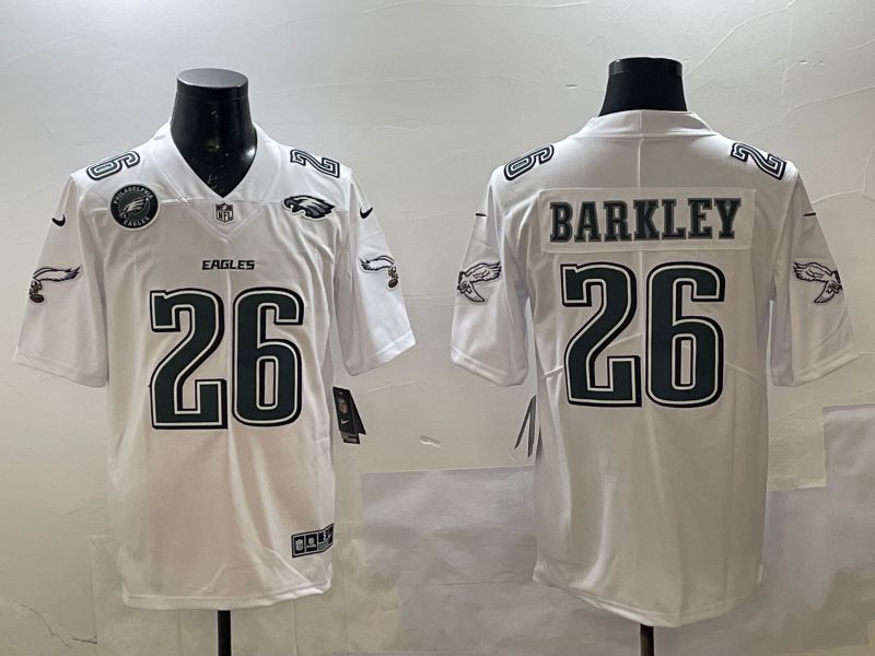 Men Philadelphia Eagles #26 Barkley White Fashion 2025 Nike Limited NFL Jersey style 1->detroit lions->NFL Jersey